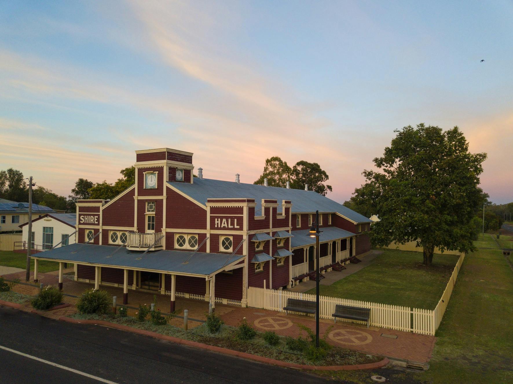 Exterior shot of the Surat Shire Hall