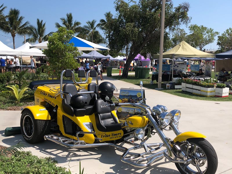 Find us set up, most Saturdays at the Airlie Beach Foreshore Market