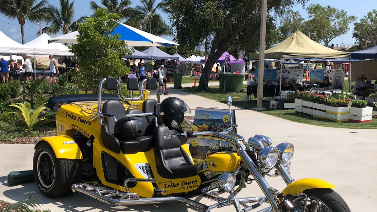 Find us set up, most Saturdays at the Airlie Beach Foreshore Market