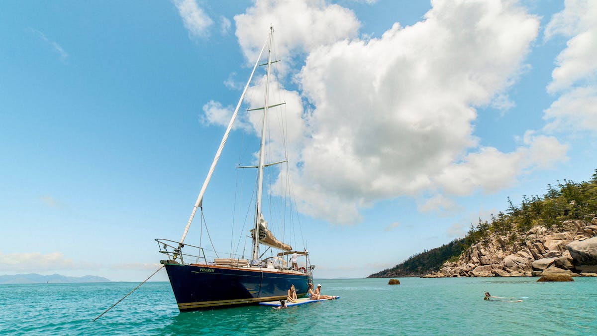 Pilgrim at anchor in Arthur Bay