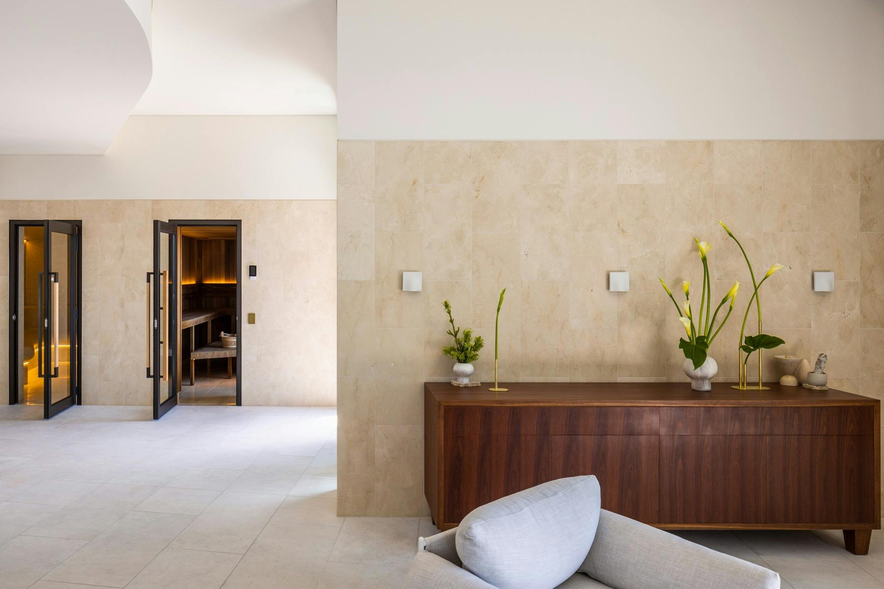 Wellness sanctuary with private sauna, steam room and ice bath.