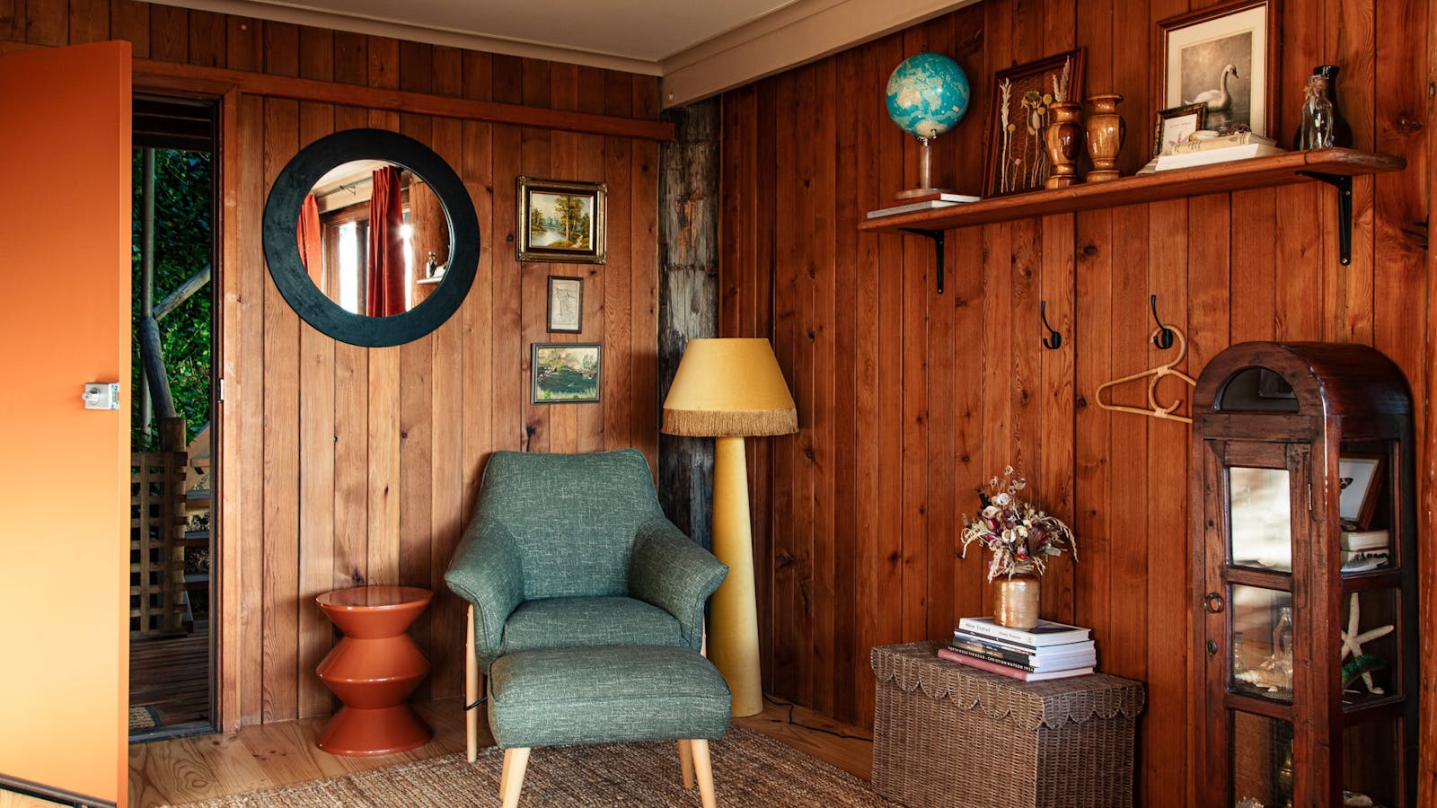 The living area is perfect for reading a book