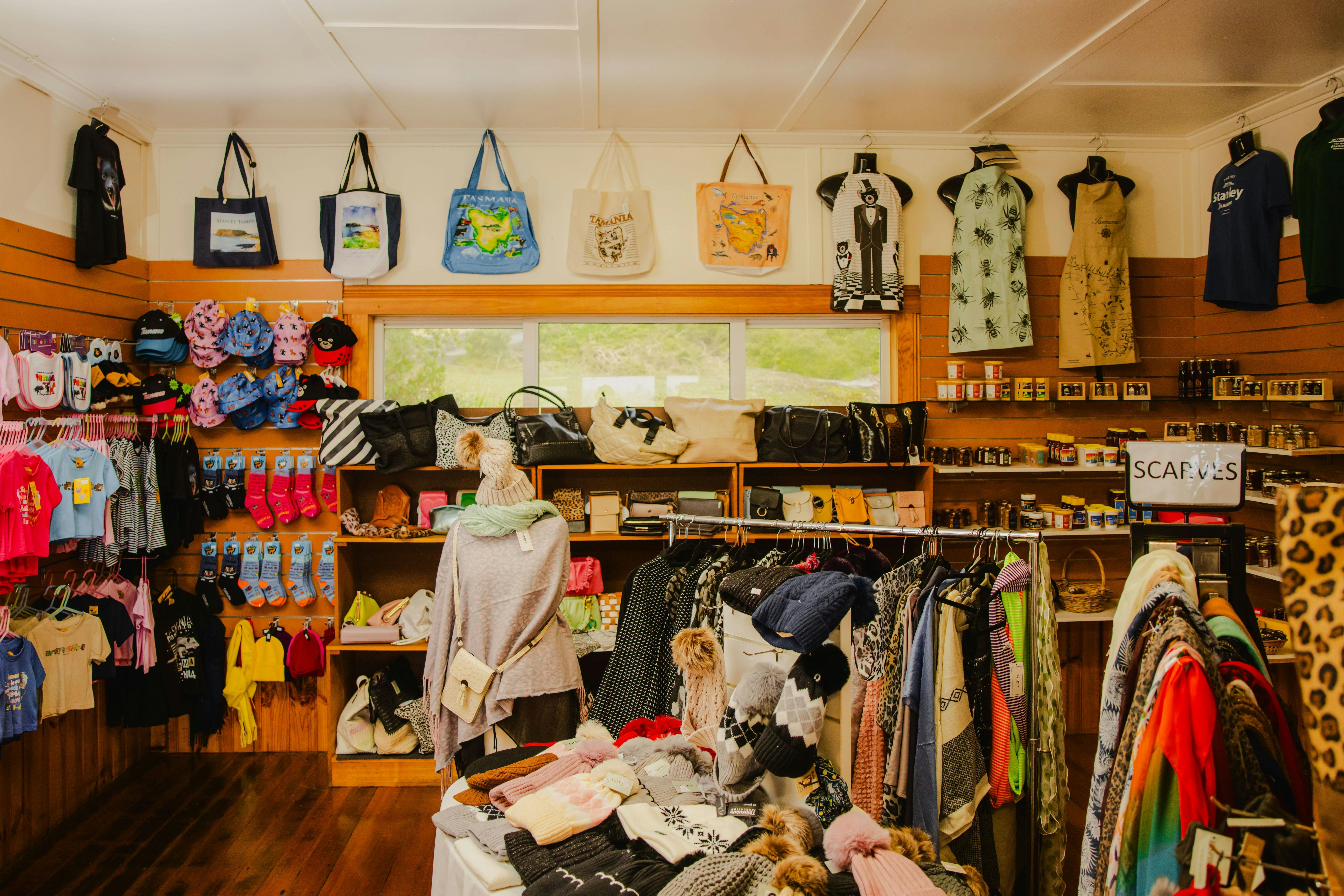 One of Tasmania's largest souvenir shops selling clothing, magnets, gift ware