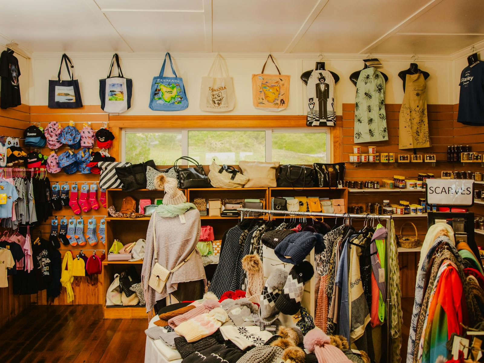One of Tasmania's largest souvenir shops selling clothing, magnets, gift ware