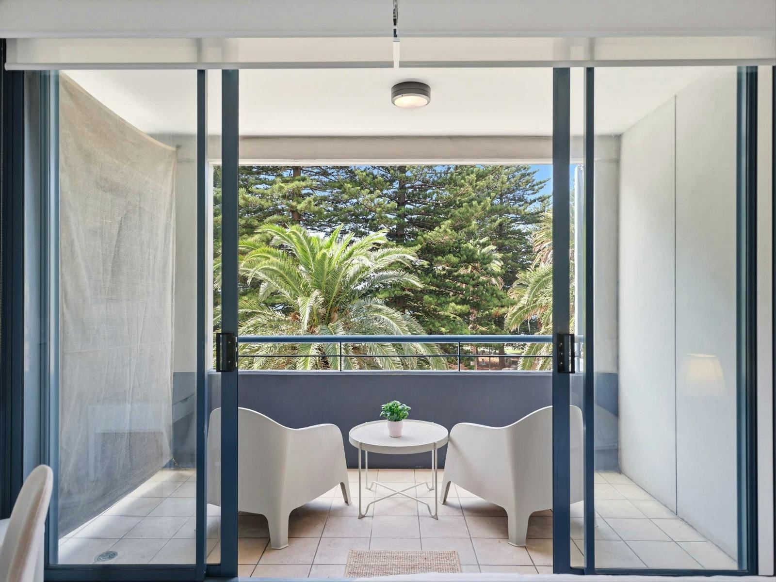 Balcony with outdoor seating and views