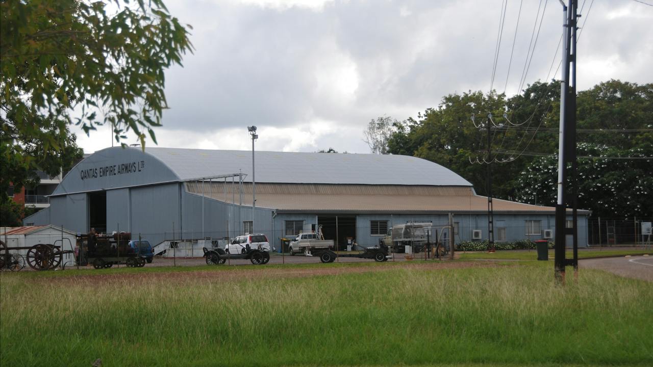 Qantas Hangar from the street.