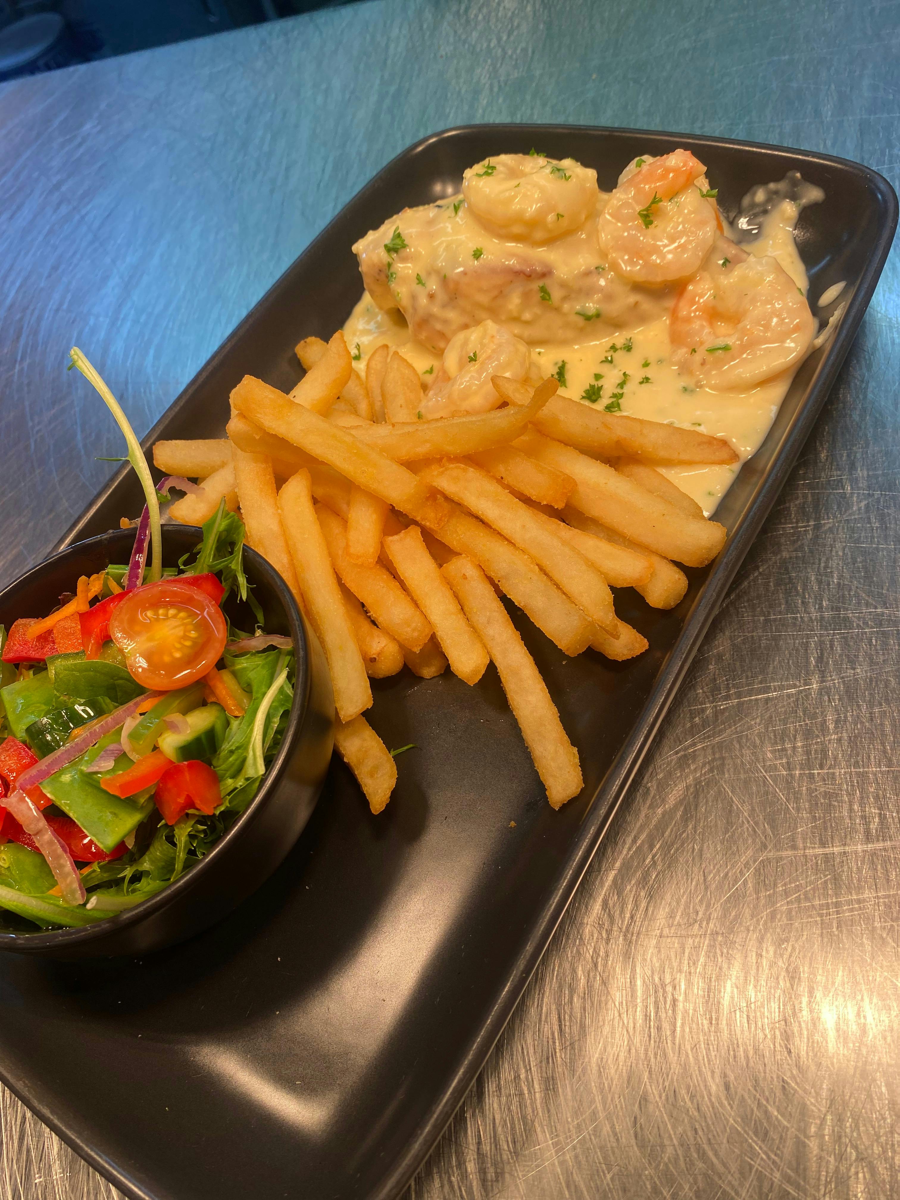 Chips and garden fresh salad