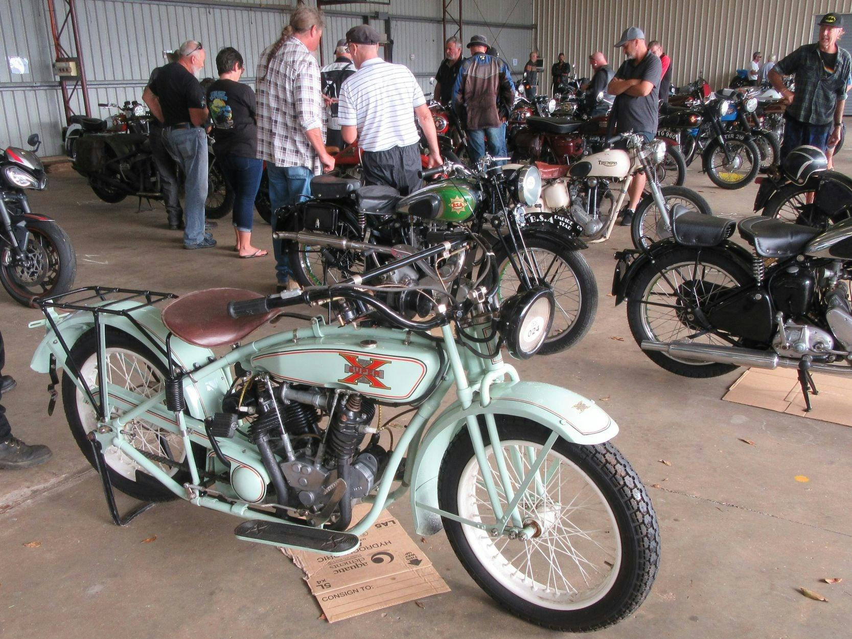 classic motorbikes on display