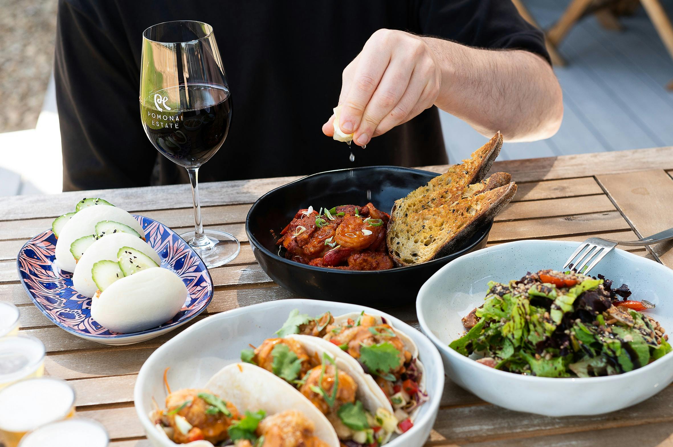 Lunch served at Pomonal Estate on Grampians Tours