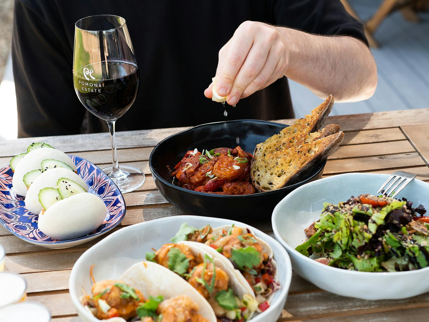 Lunch served at Pomonal Estate on Grampians Tours