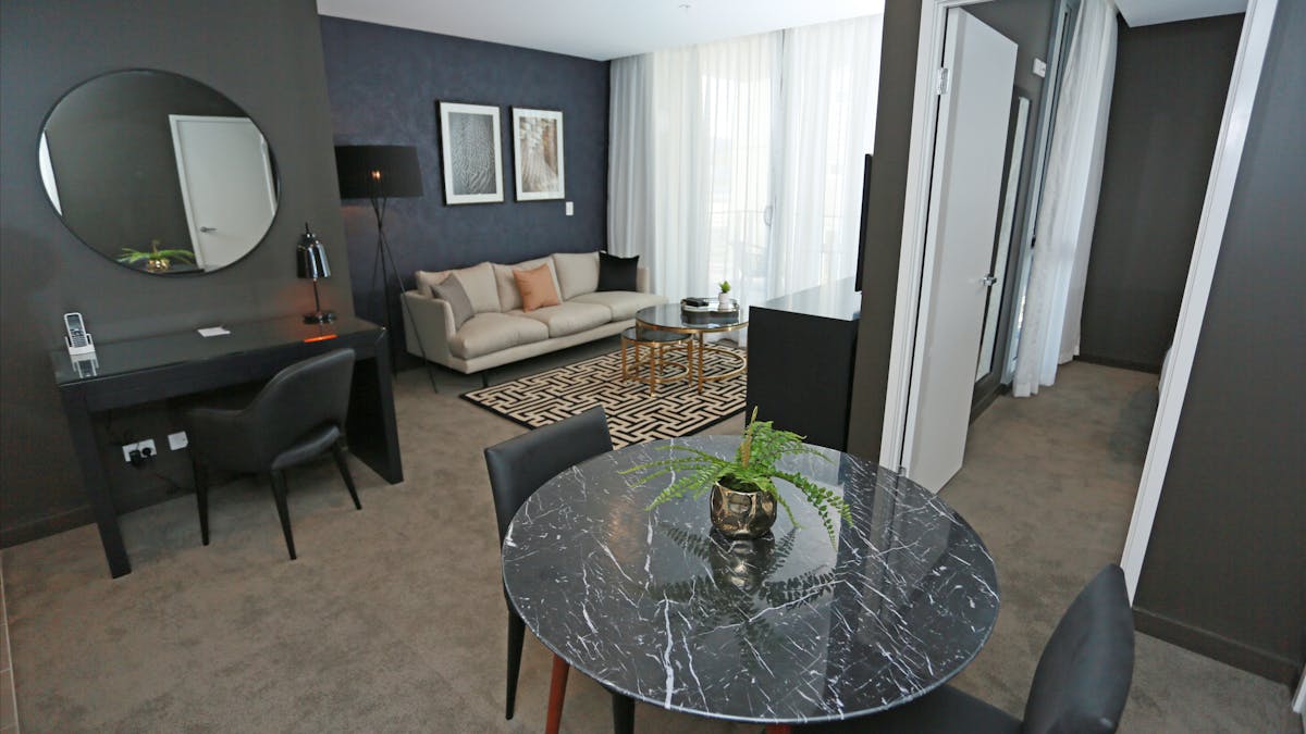 All Apartments have a study desk/workstation with cordless telephone handset, lamp and powerboard