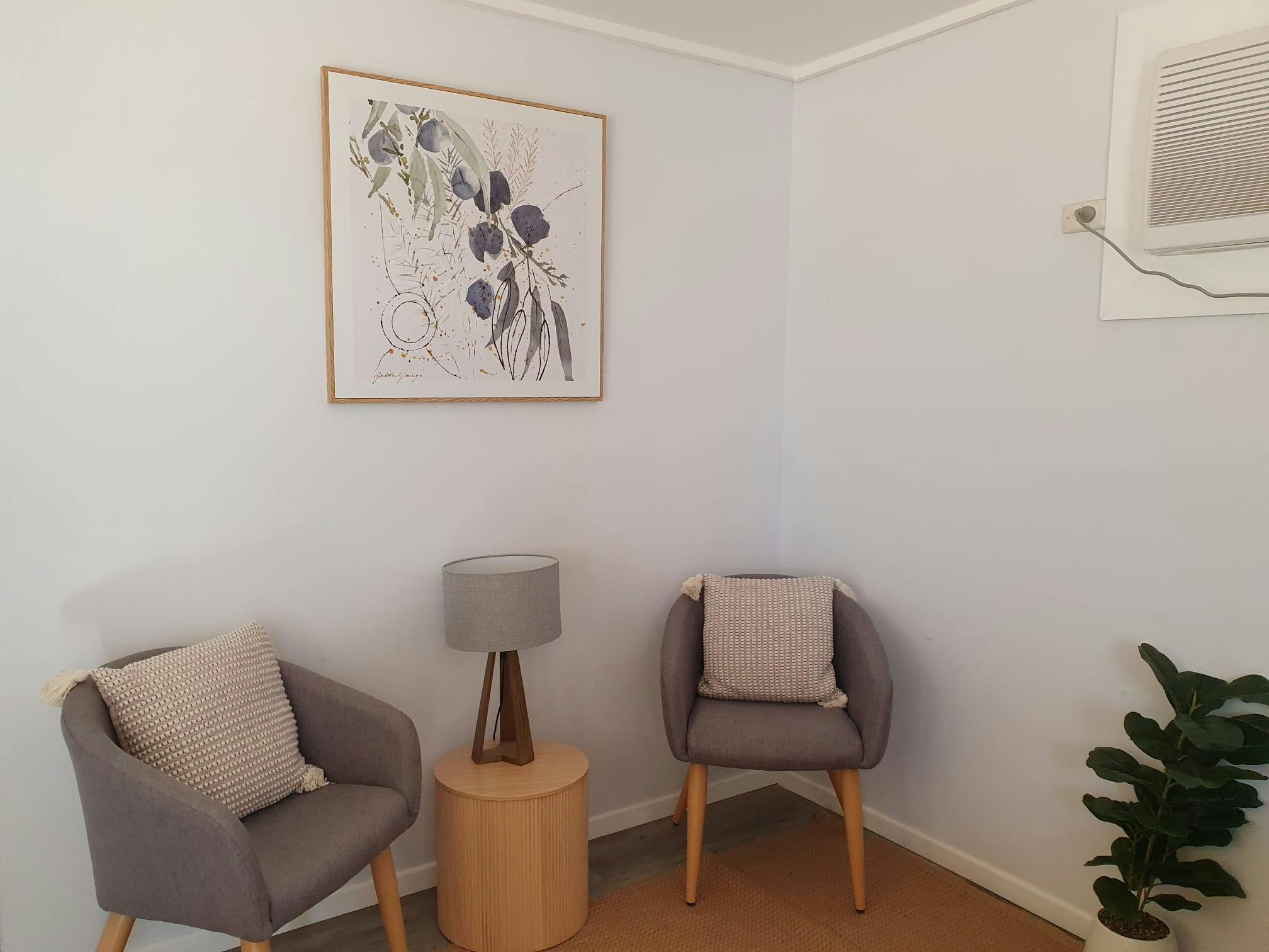 Sitting space in the Merino Cabin, Charlotte Plains, Outback Queensland