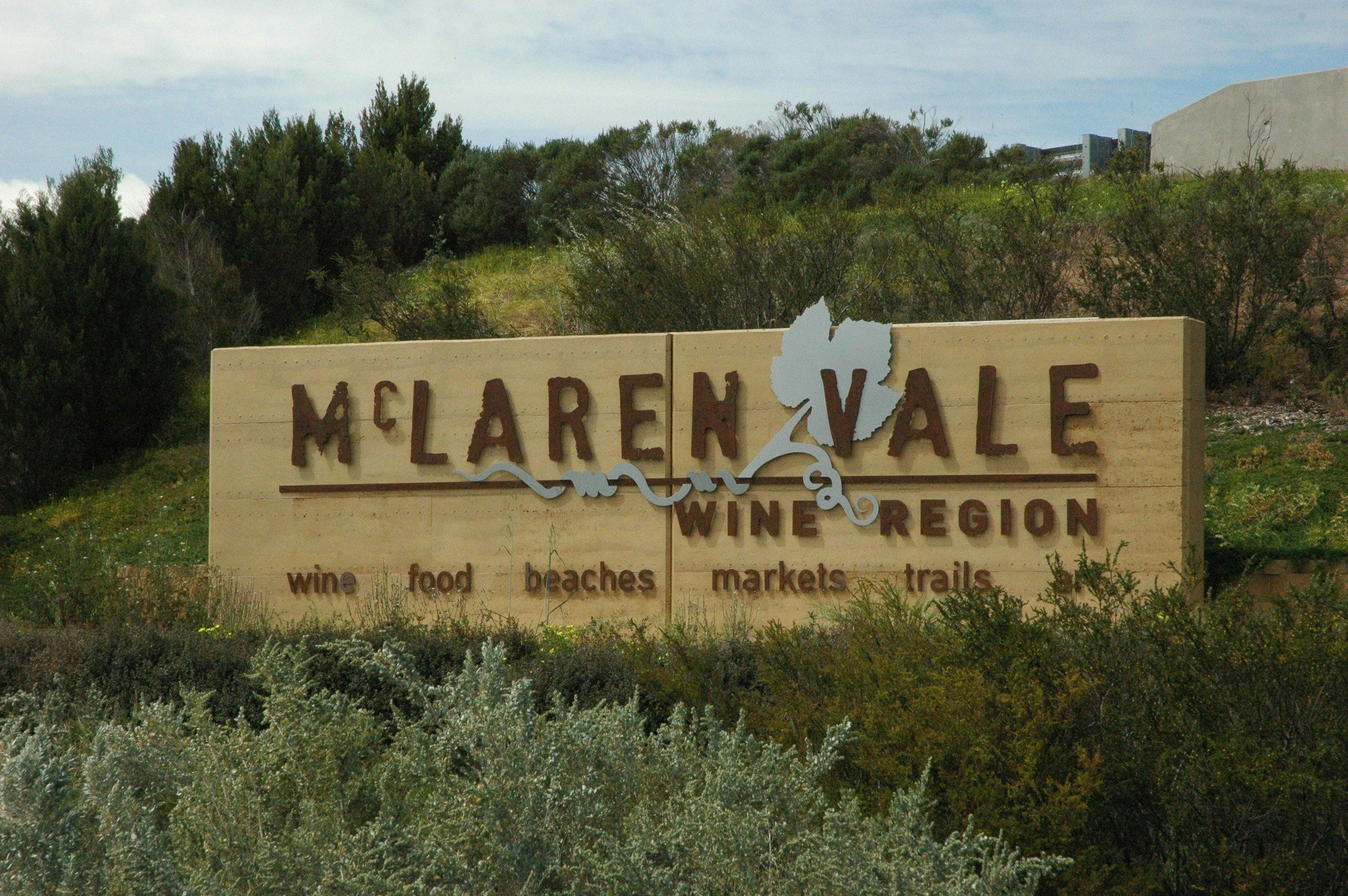 one of the entrances to McLaren Vale along victor harbour road