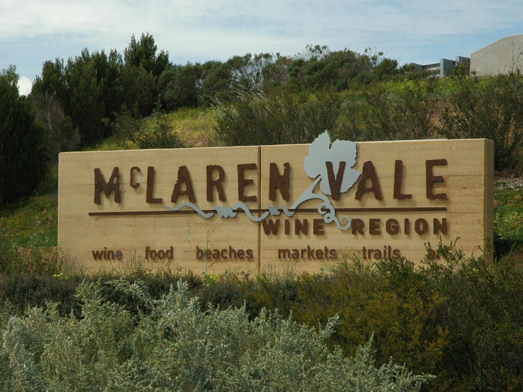 one of the entrances to McLaren Vale along victor harbour road