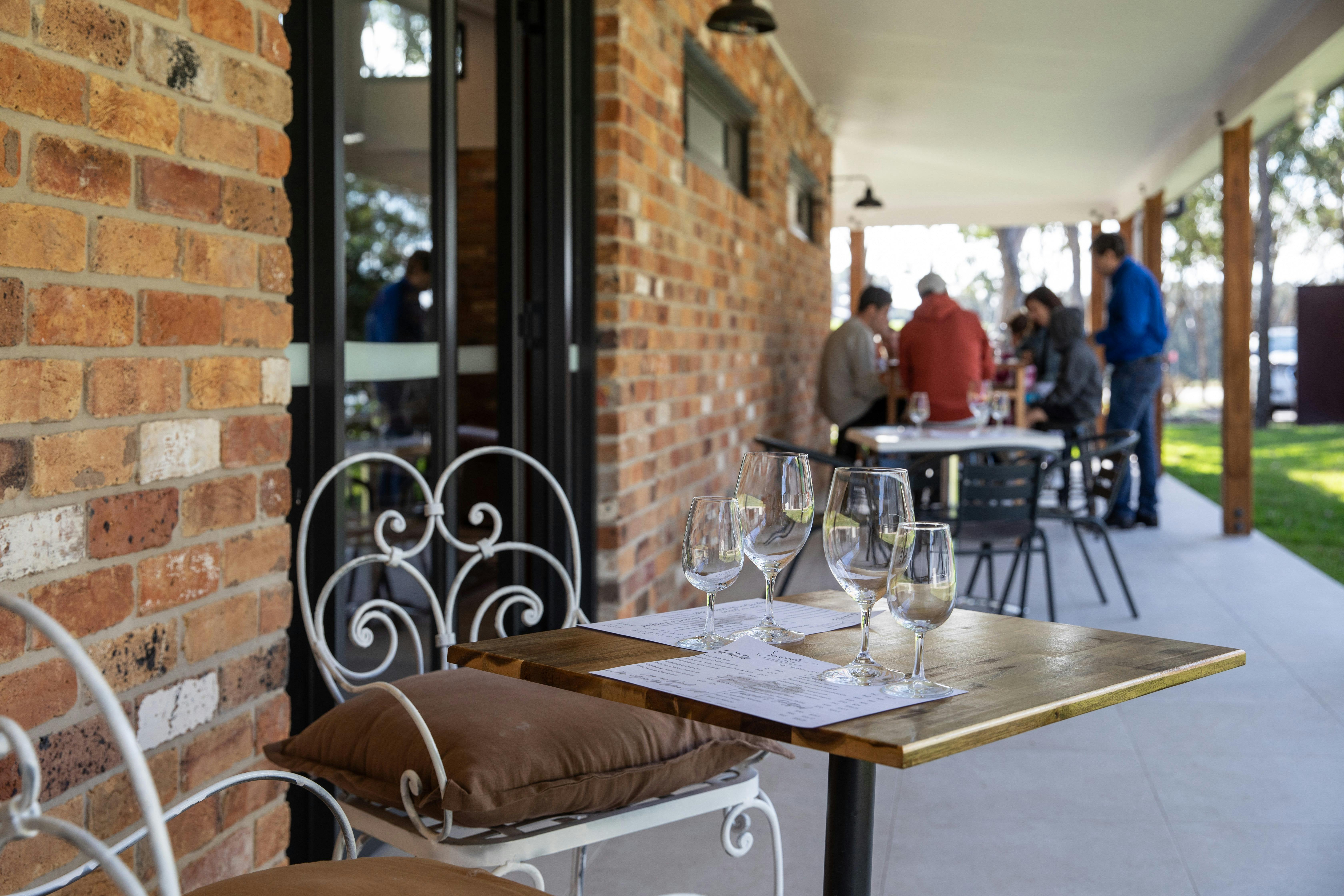 outside on the verandah