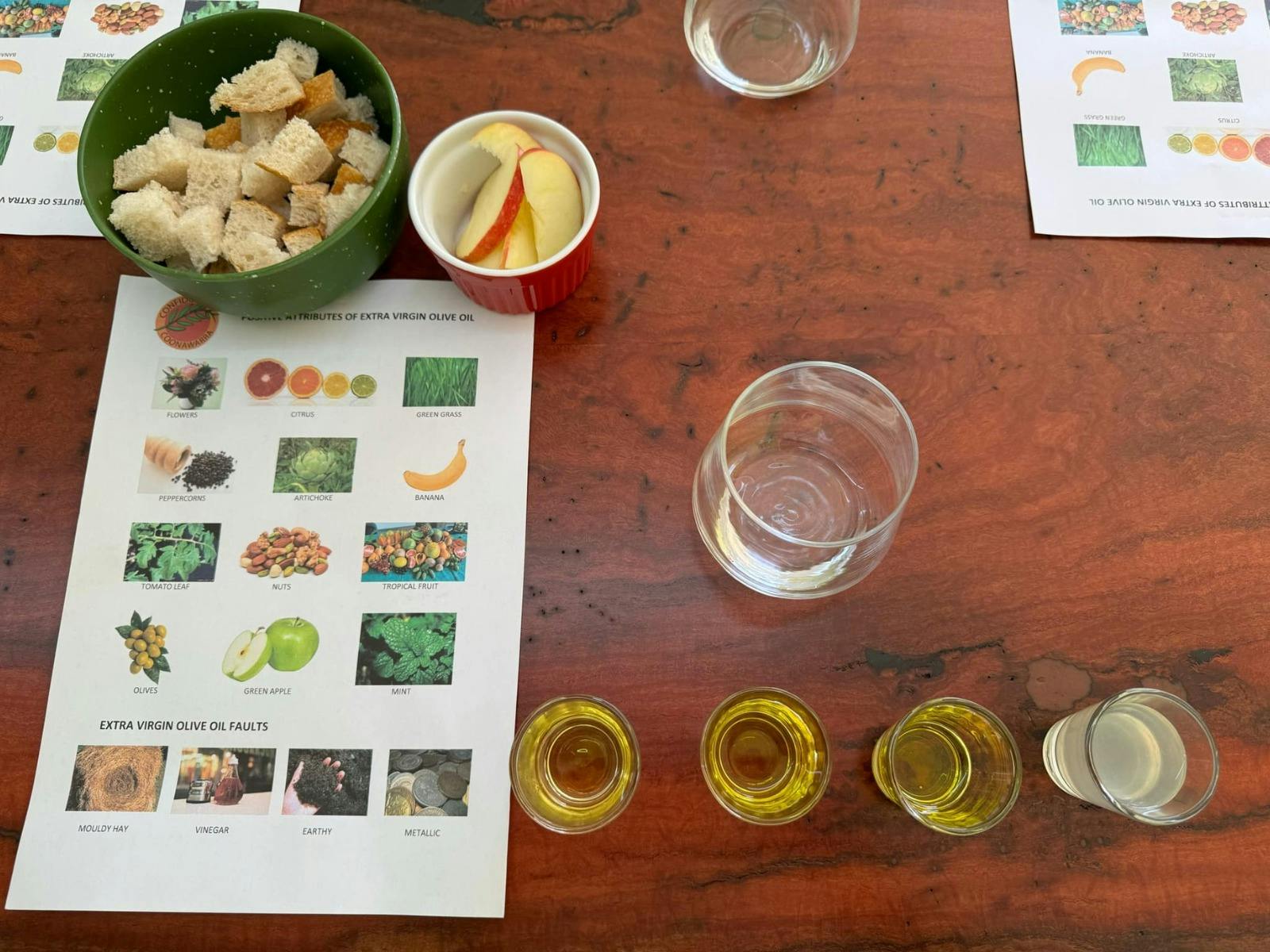Complete set up for The Grove Journey Tasting Experience
