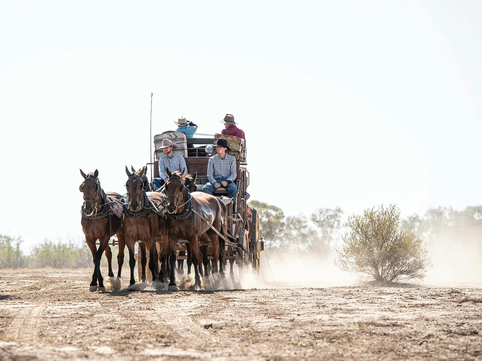 Cobb and Co Stagecoach on the Longreach Common Cobb and Co Stagecoach on the Longreach Common