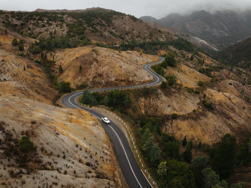 Aerial of Road into Queenstown
