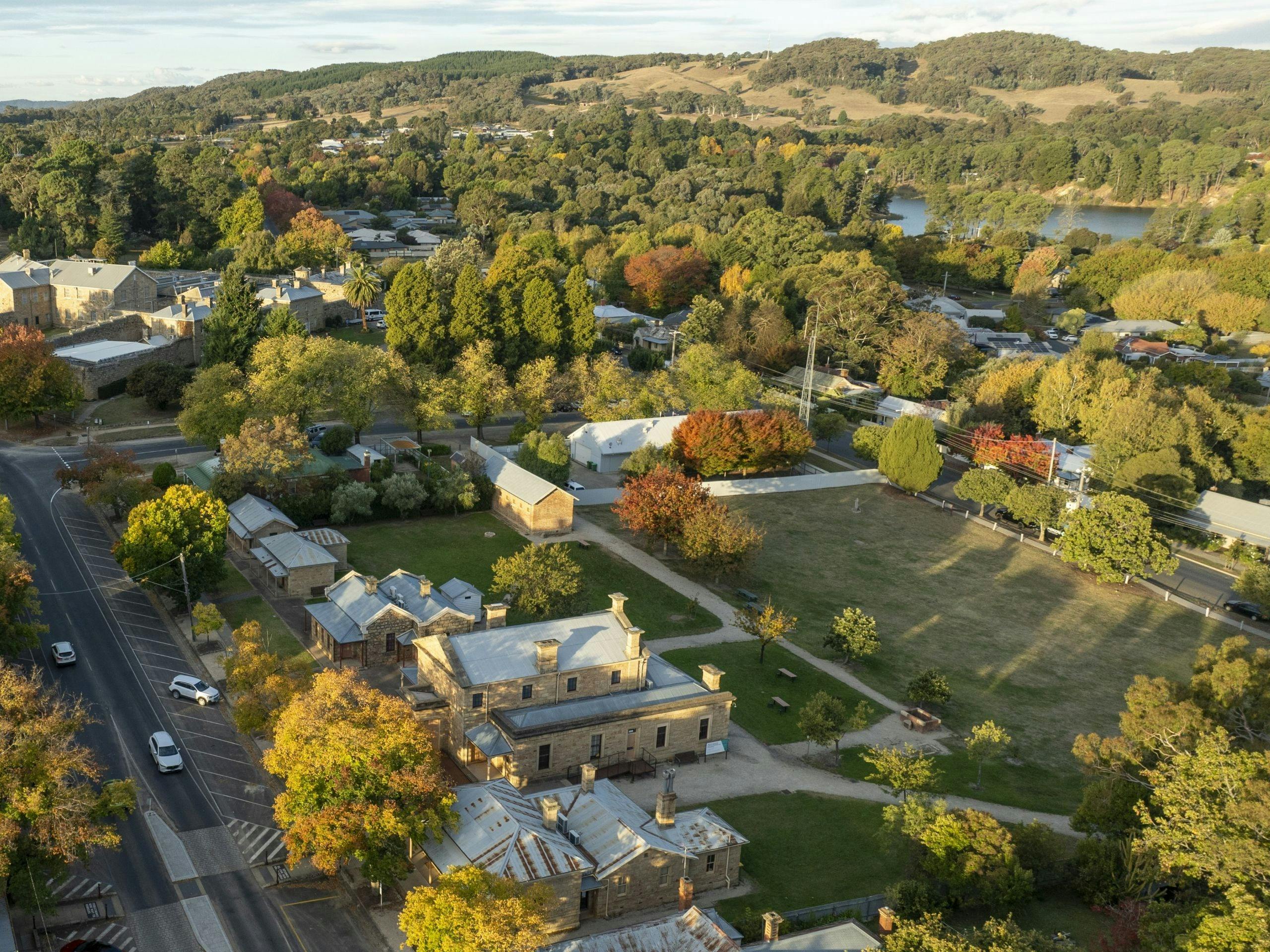 beechworth historic precint aerial shot