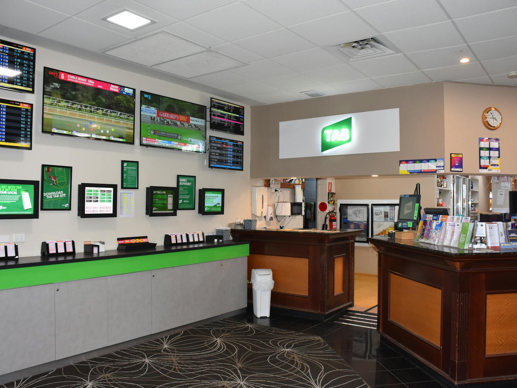 The club has a well appointed area for UBET and lotteries.