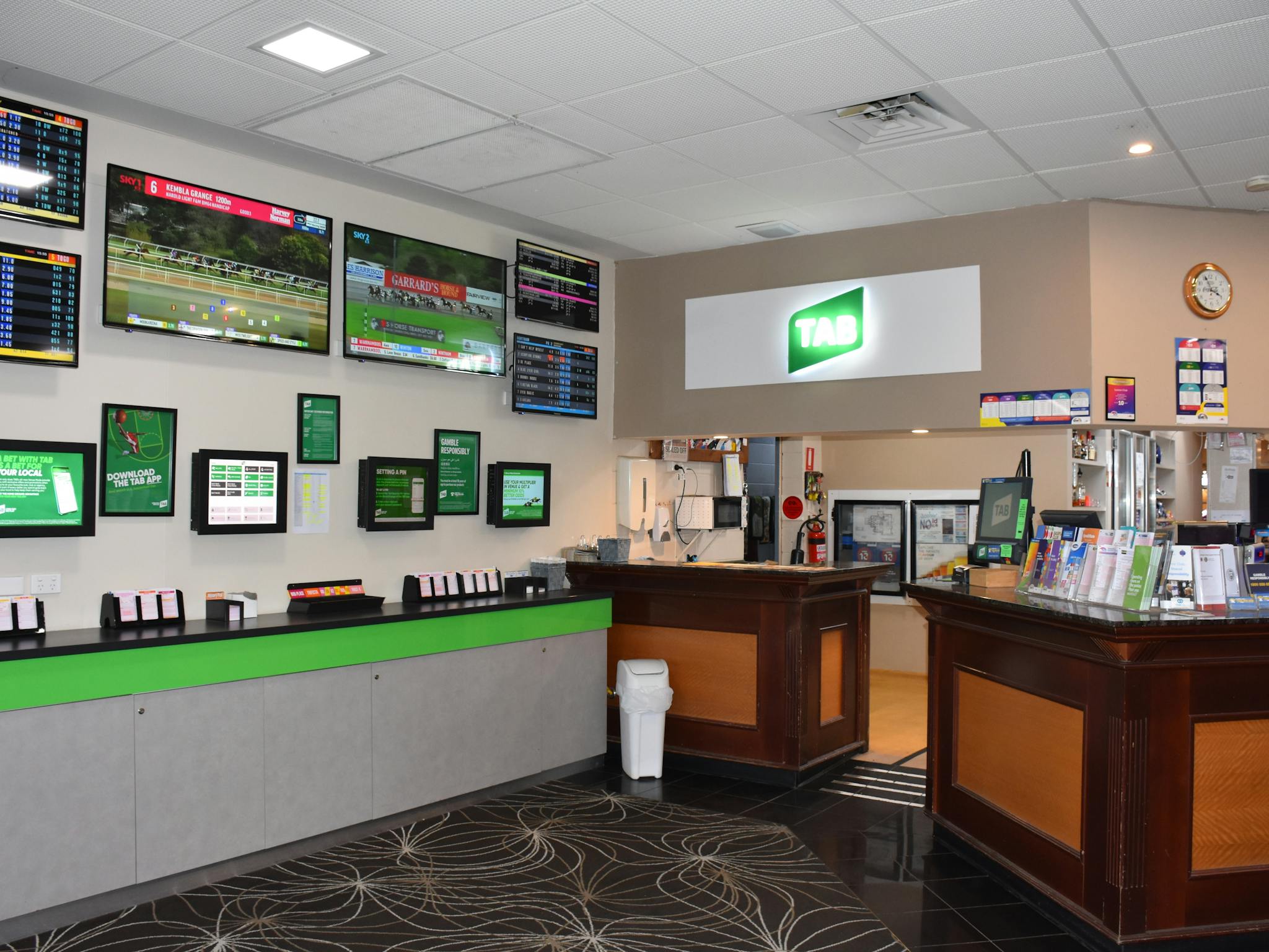 The club has a well appointed area for UBET and lotteries.