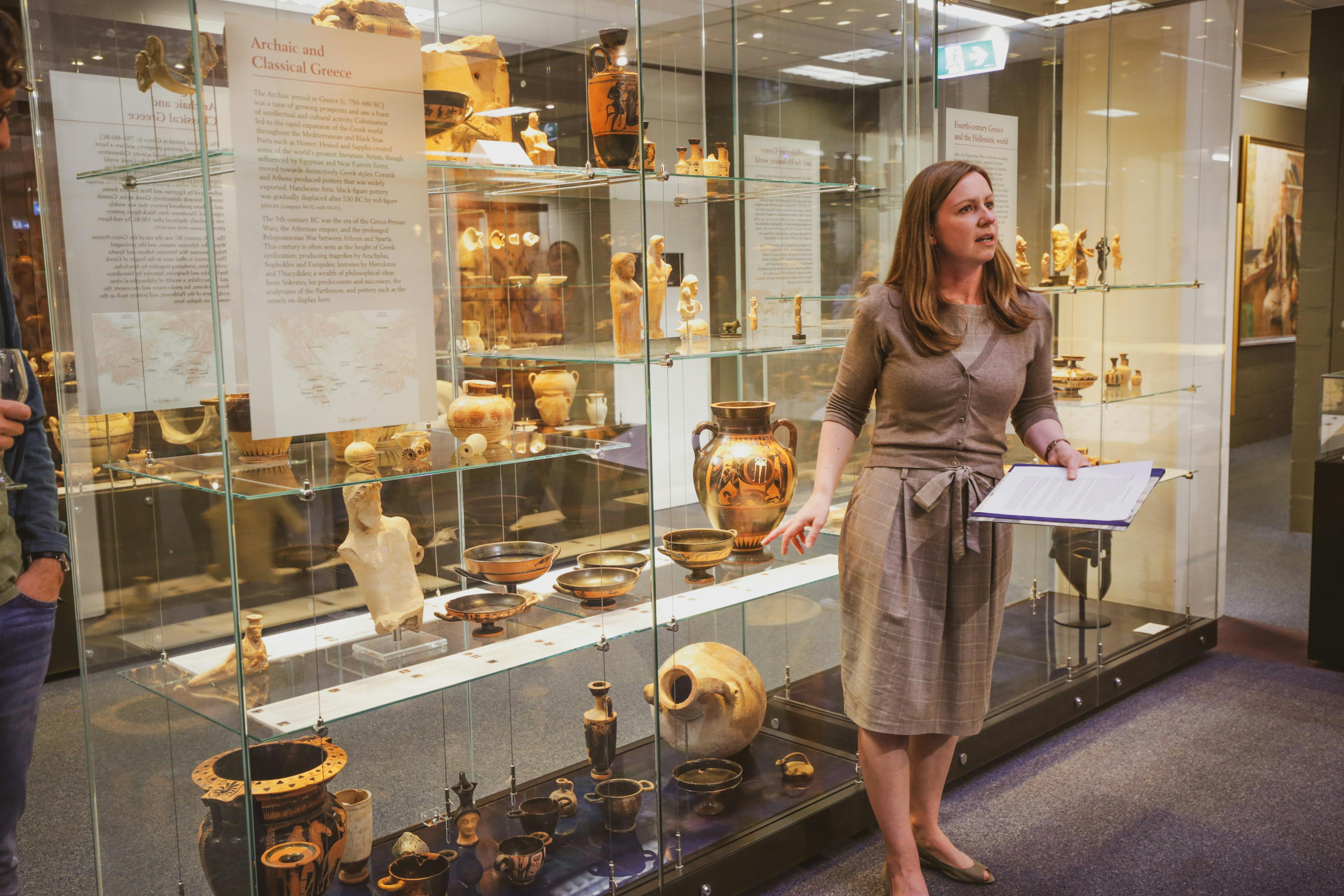Curator of the ANU Classics Museum describing the objects on display