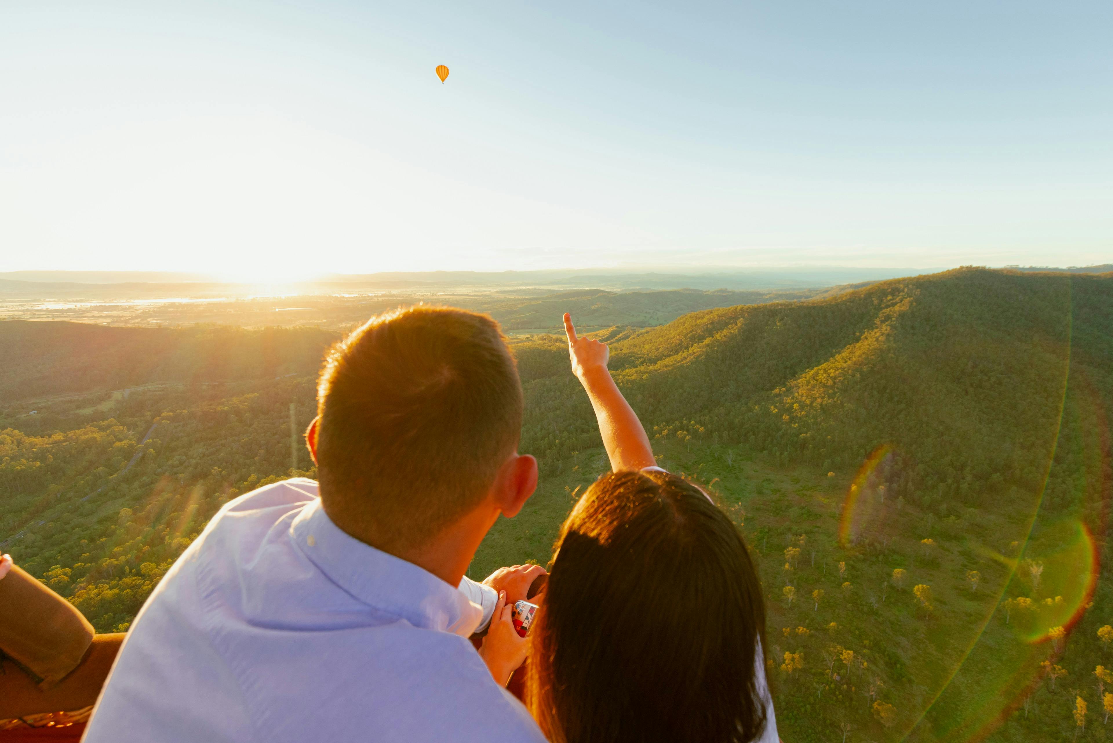 Hot Air Balloon Brisbane Floating over the Scenic Rim