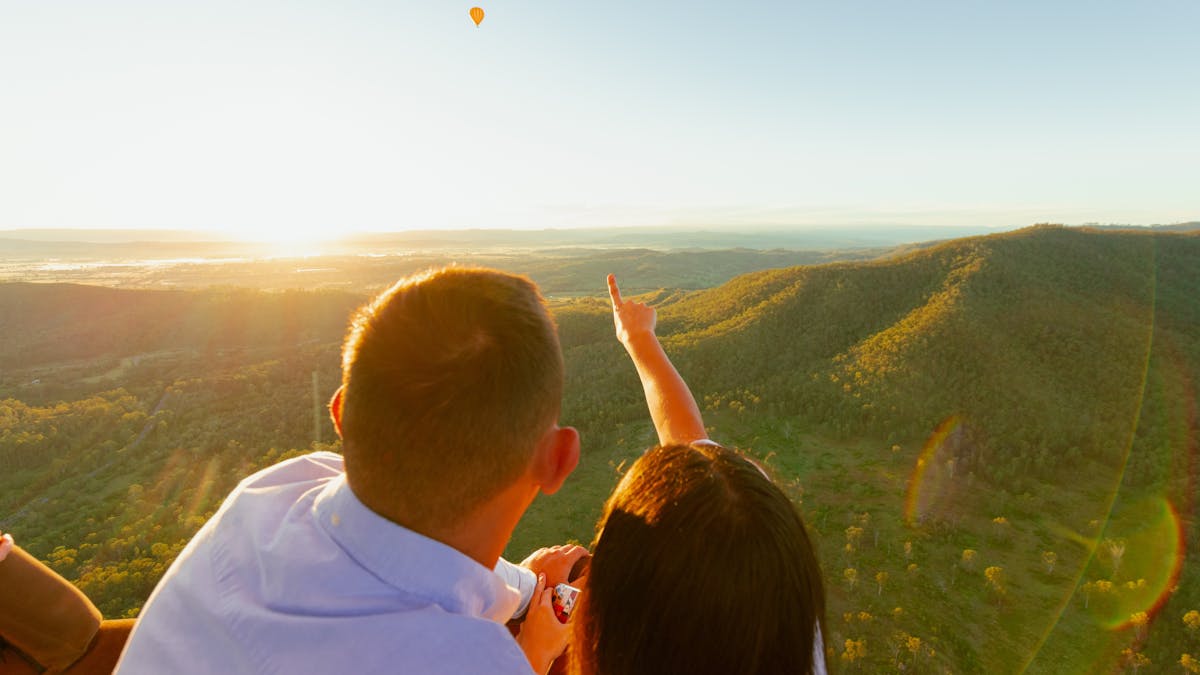 Hot Air Balloon Brisbane Floating over the Scenic Rim