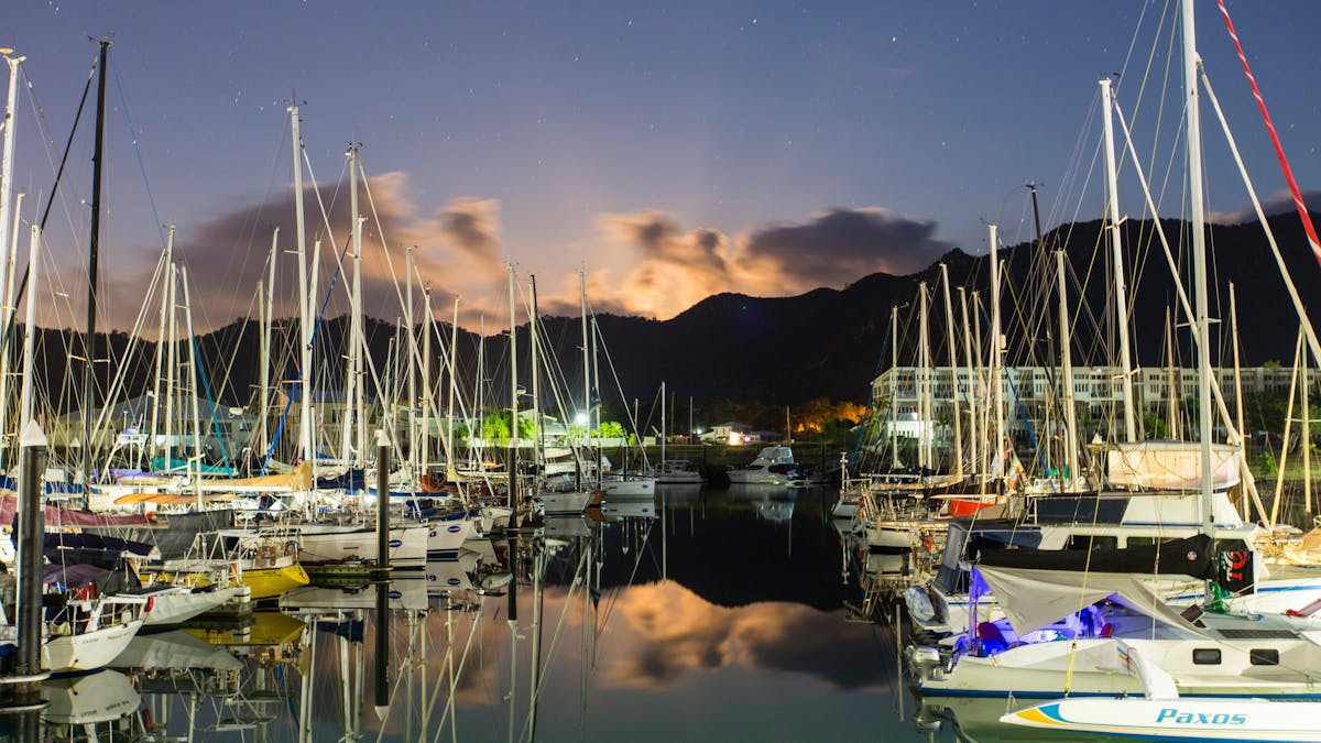 The fleet at rest in Magnetic Island Marina