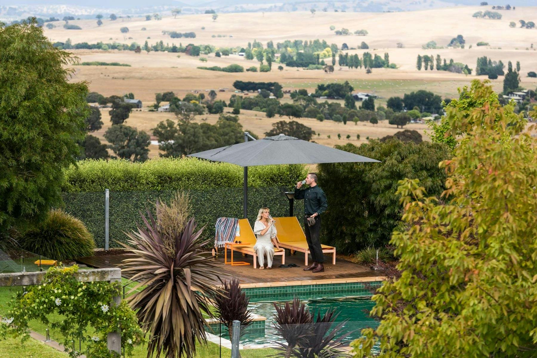 There are beautiful hight country views in every direction