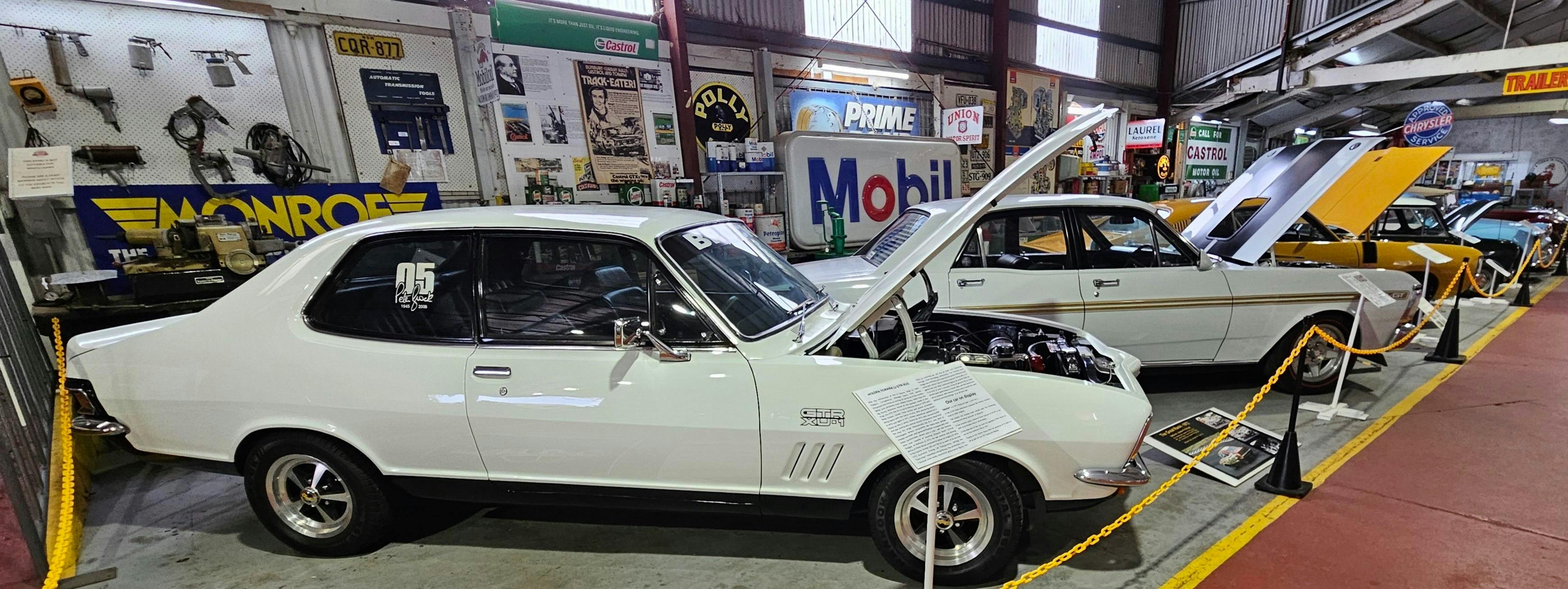Classic Holden Toranas on display at Revolution Museum, Mypolonga, on the 777 Trail