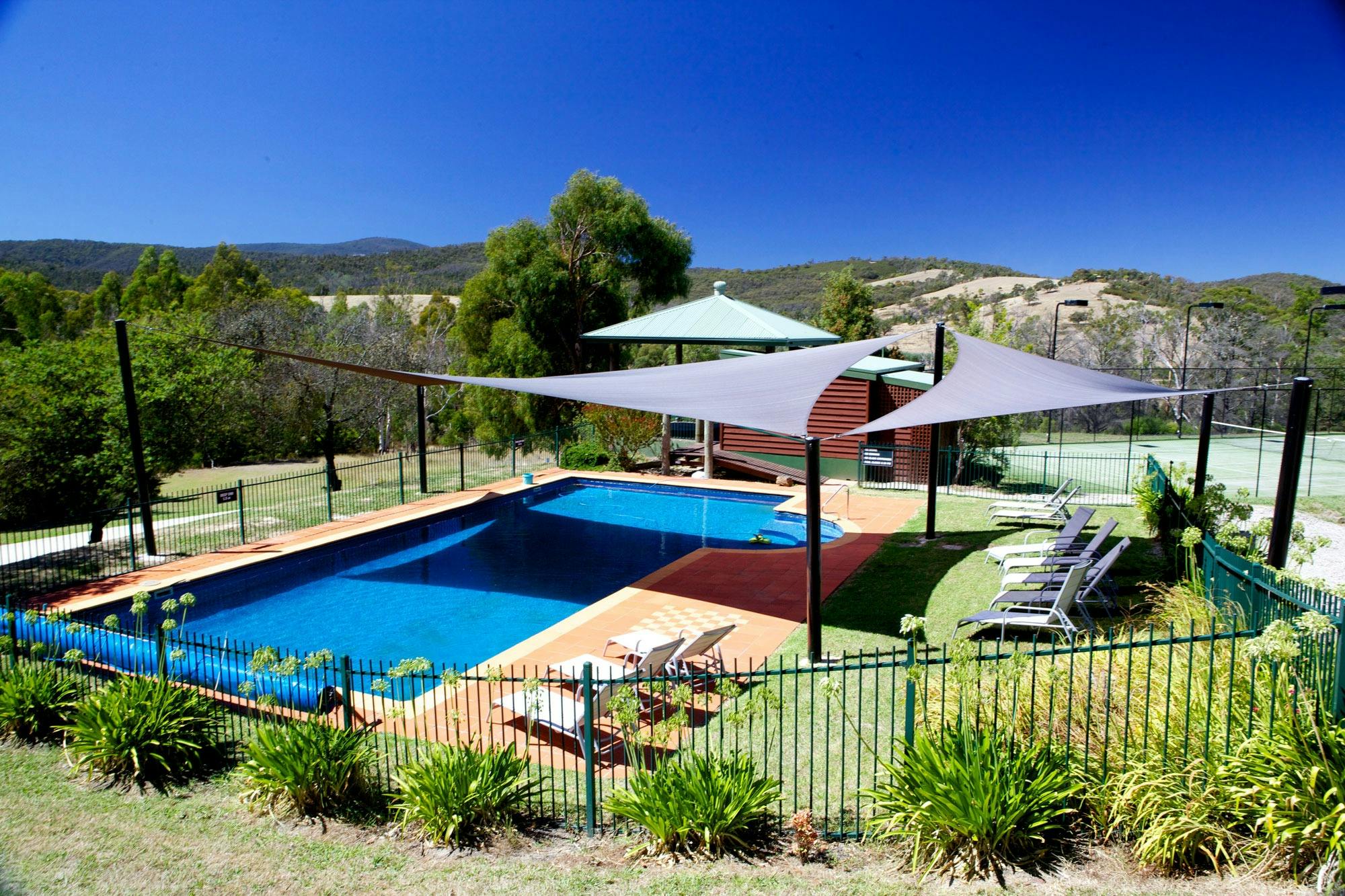 Relax by the pool or enjoy a hit of tennis, all with Yarra Valley views.