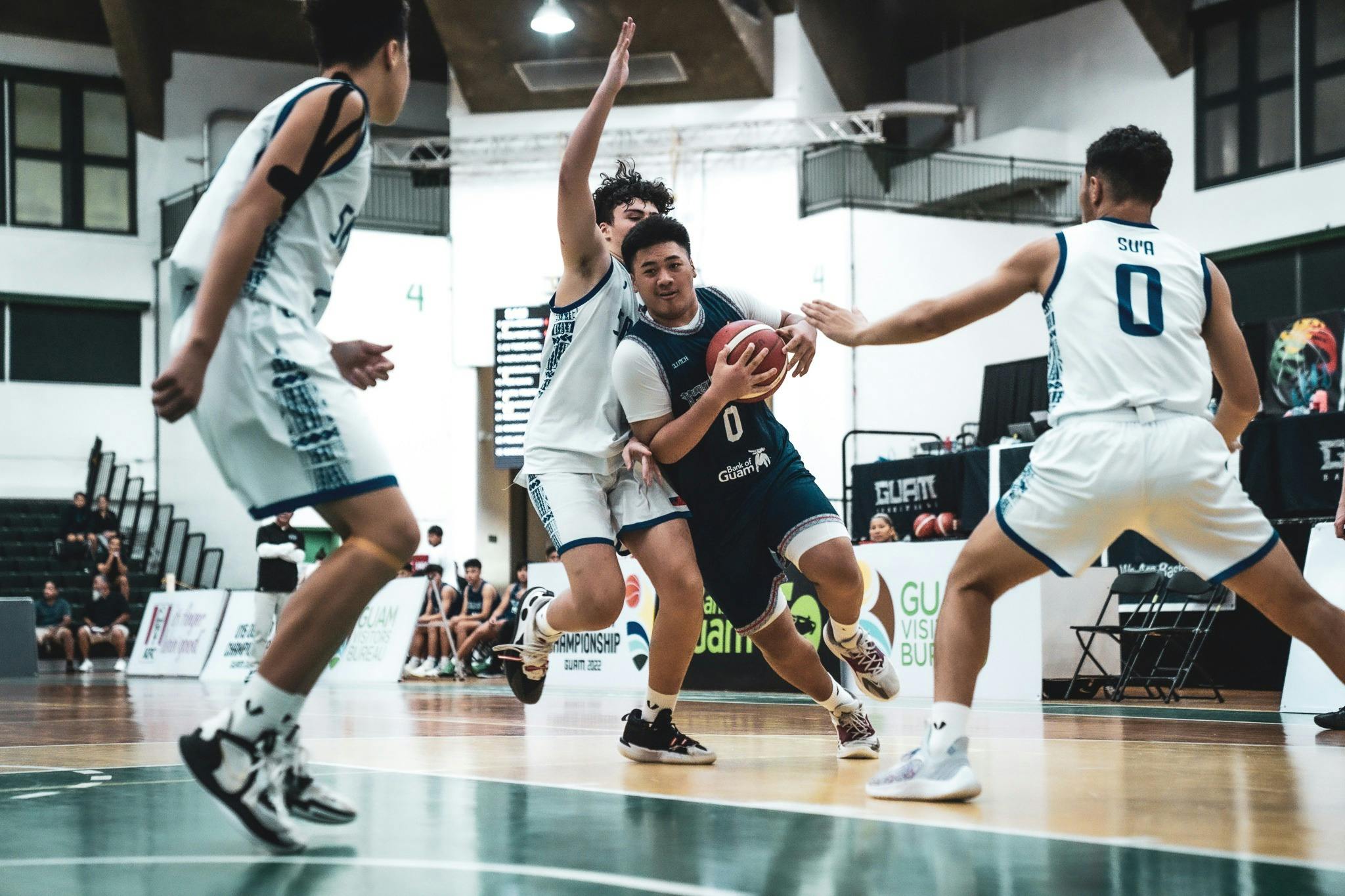 Guam taking on Samoa men at the 2022 FIBA U15 Oceania Cup