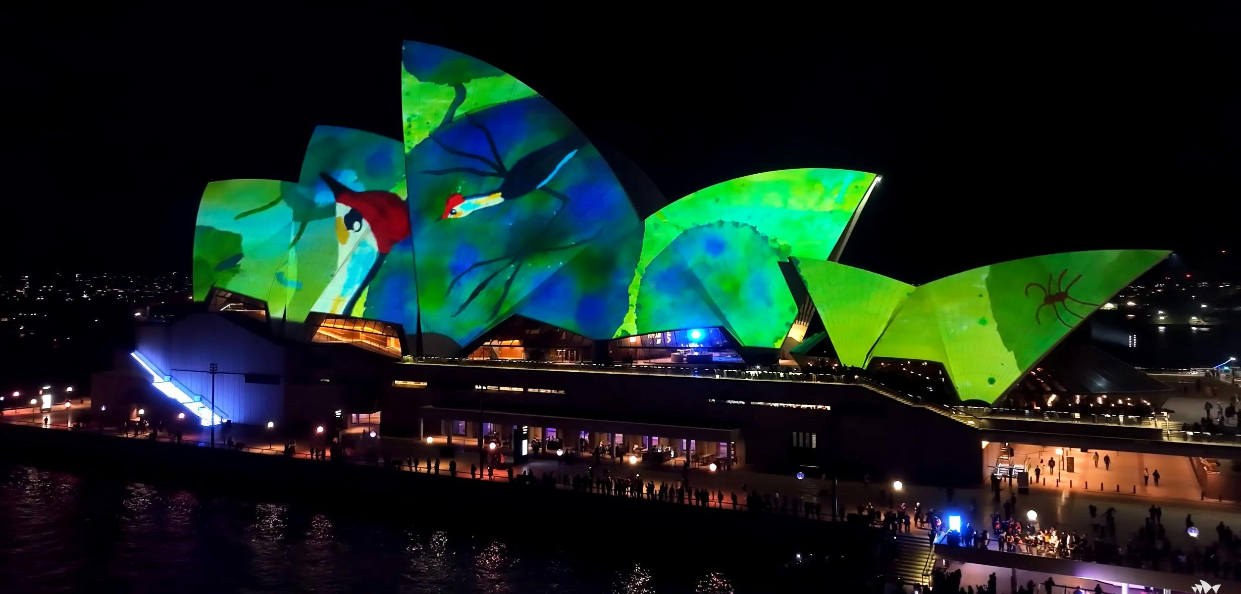 Animation projected on Sydney Opera House