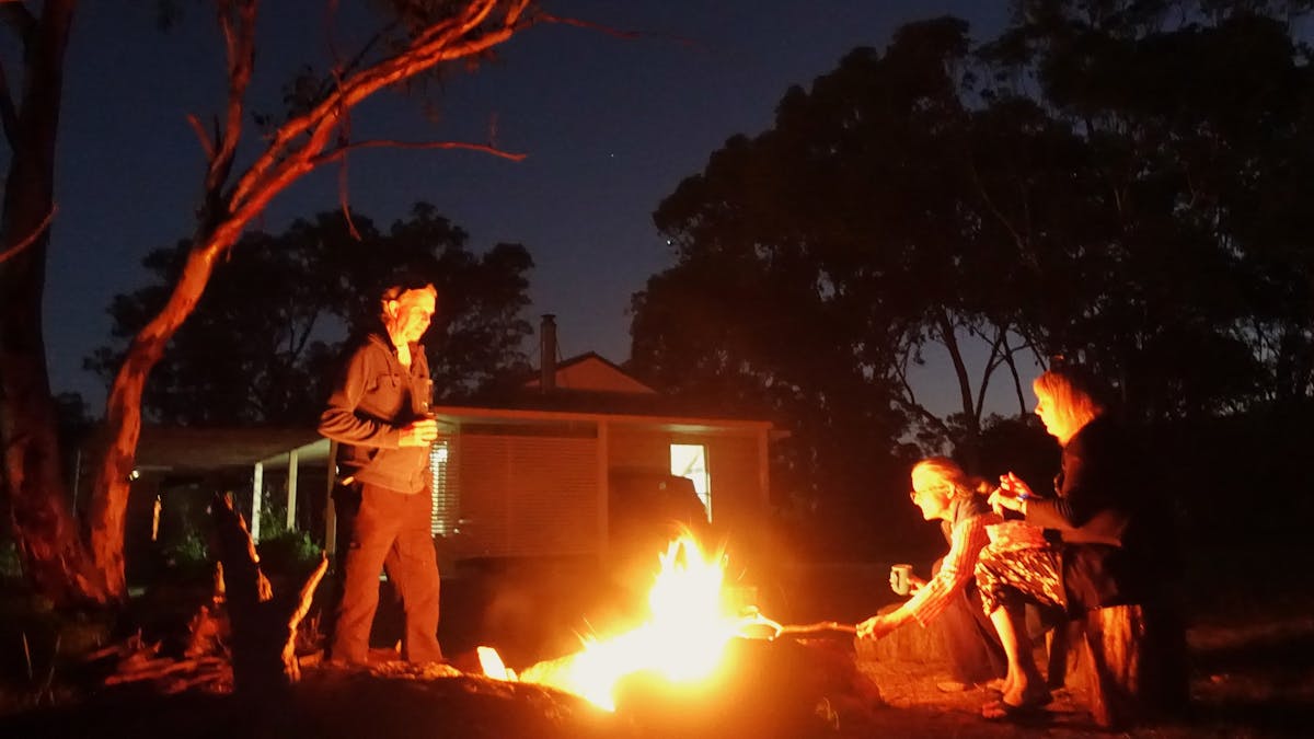 Warm yourselves around your private outdoor firepit