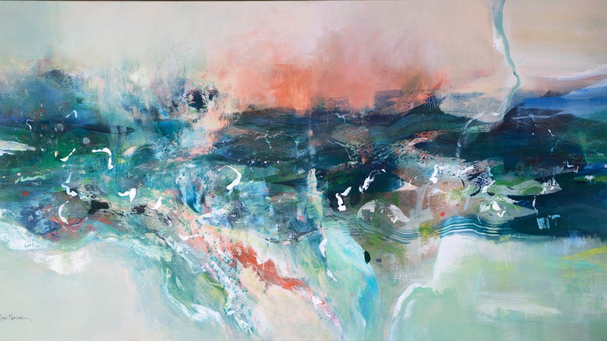 Properties of Water - 154 x 52 cm acrylic painting on canvas Lyne Marshall