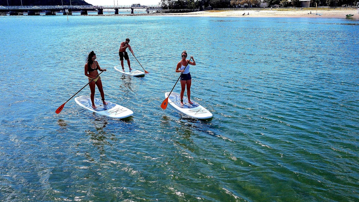 Stand up Paddle Boarding with All Coast PAddle Board Hire at Tallebudgera Creek. High Quality Paddle
