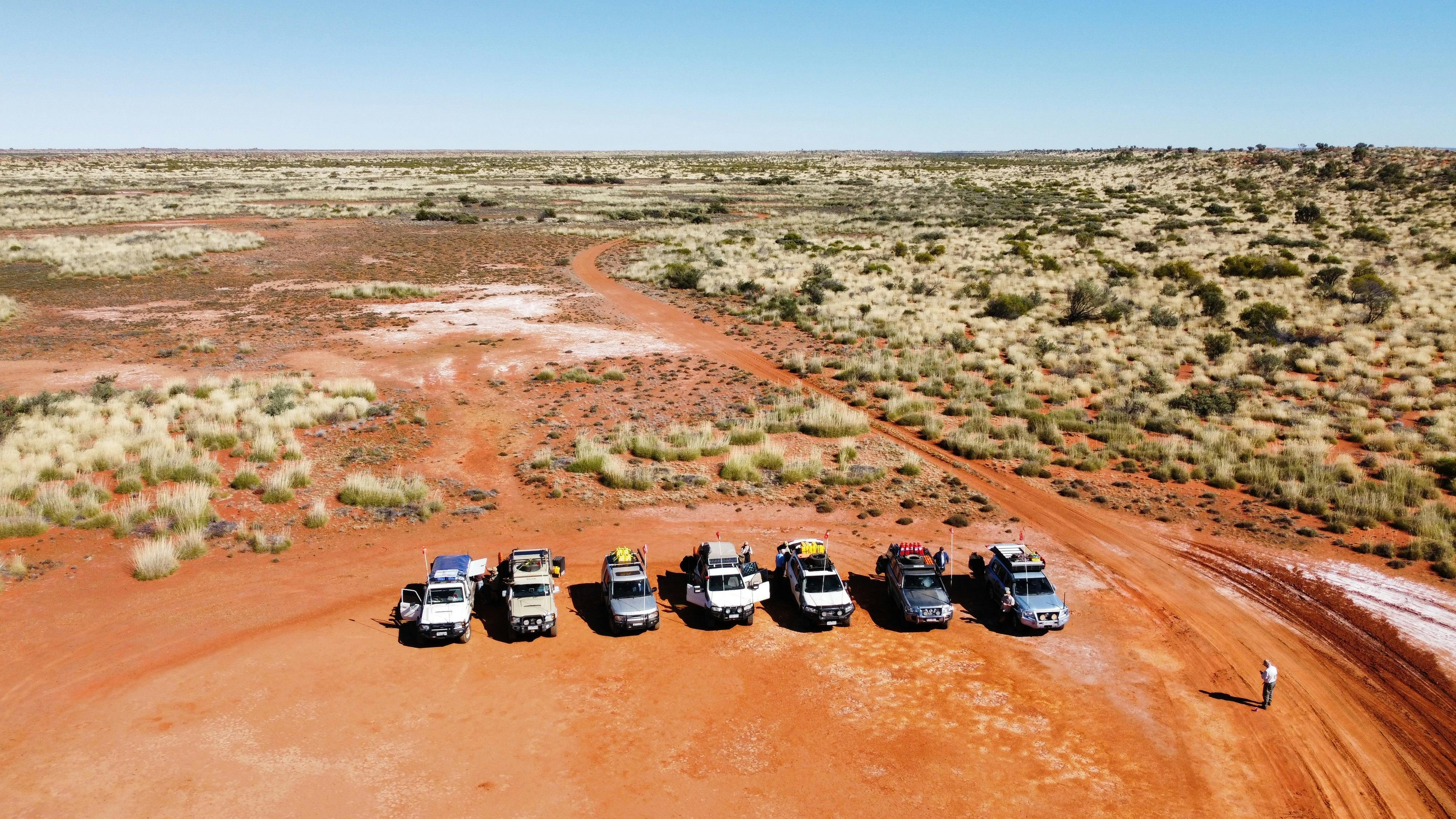 Convoy line up on the Canning Stock Route