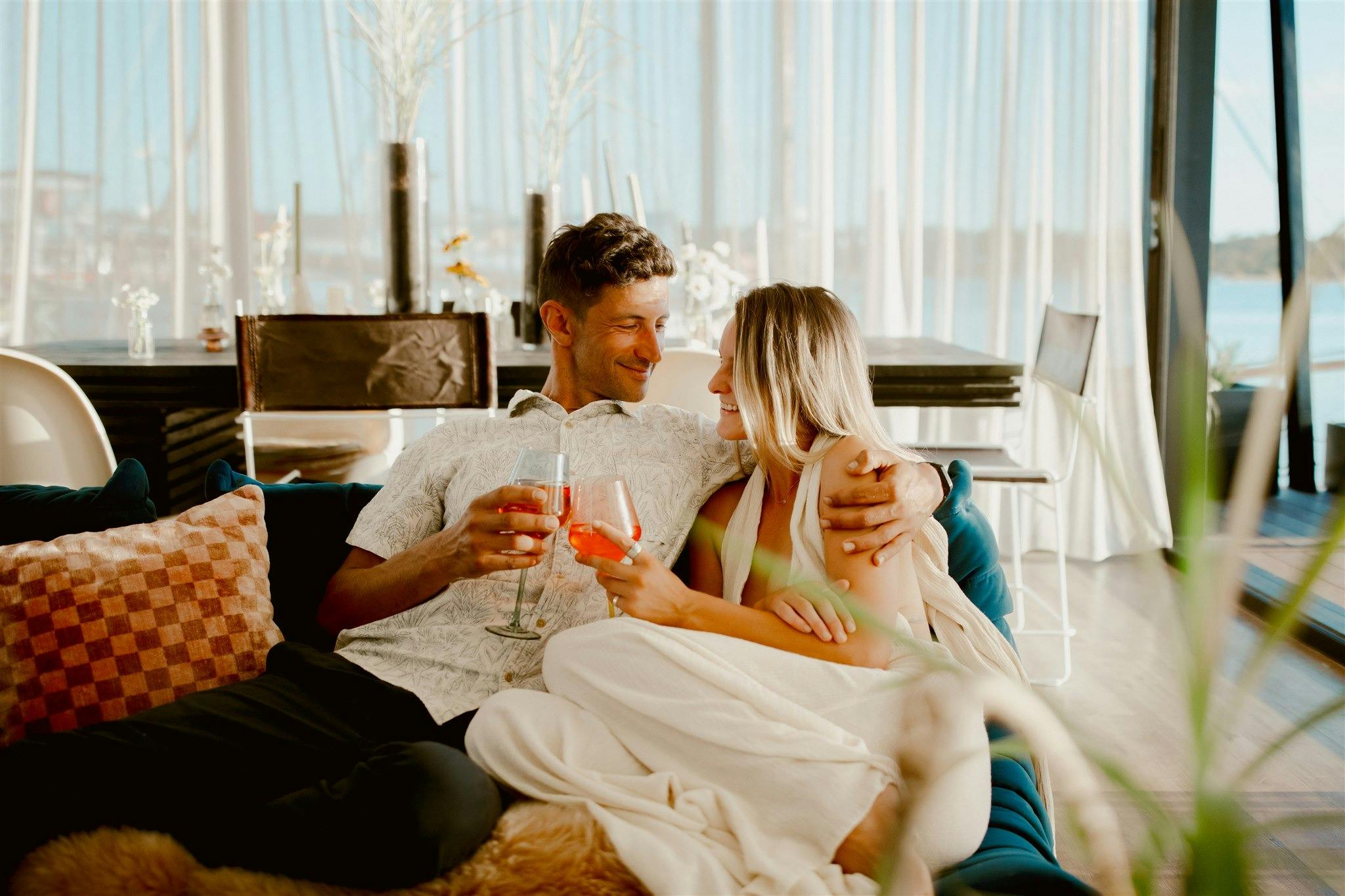 Couple sitting on the couch