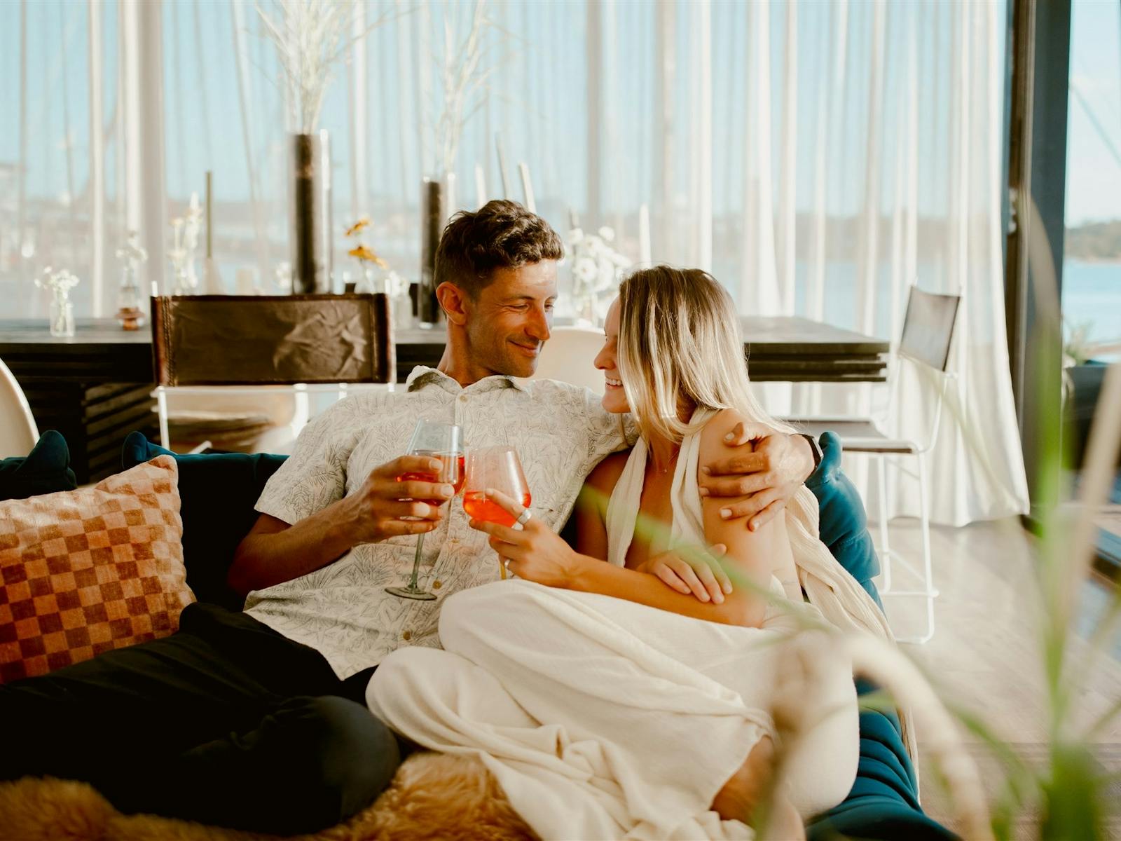 Couple sitting on the couch