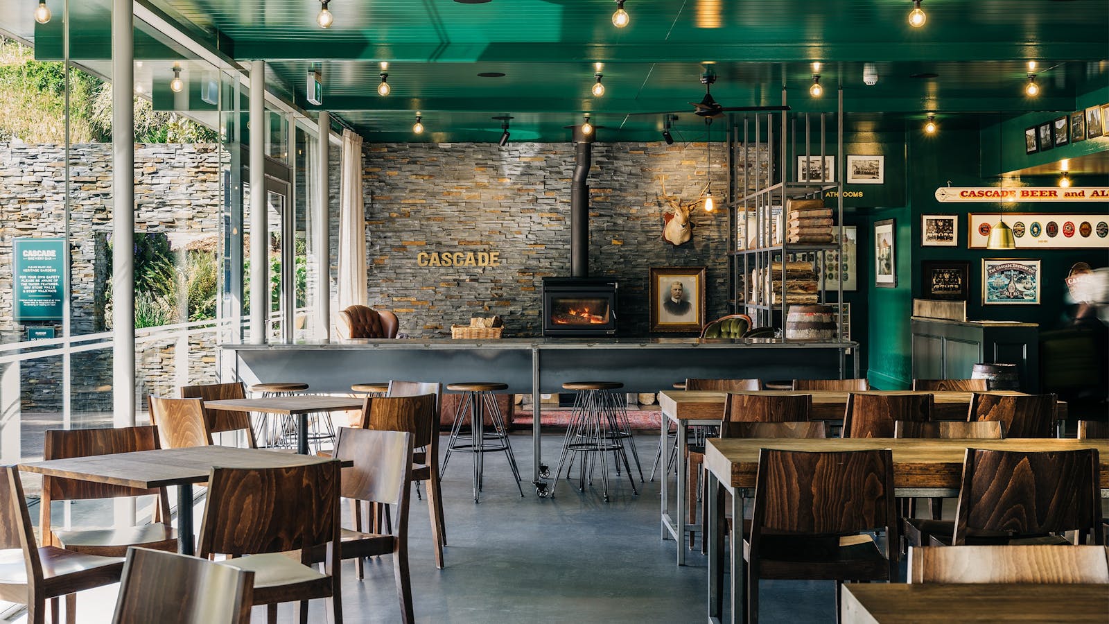 Dining area at Cascade Brewery Bar