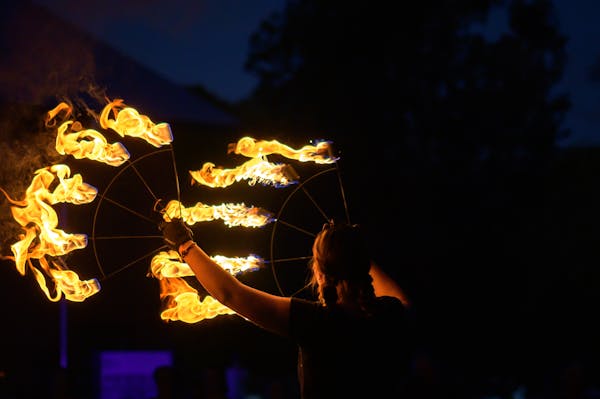 Fire Twirling in the Quad