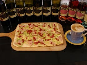 Flammekueche - Flatbread from NE France / SW Germany ideal light meal to enjoy when wine tasting