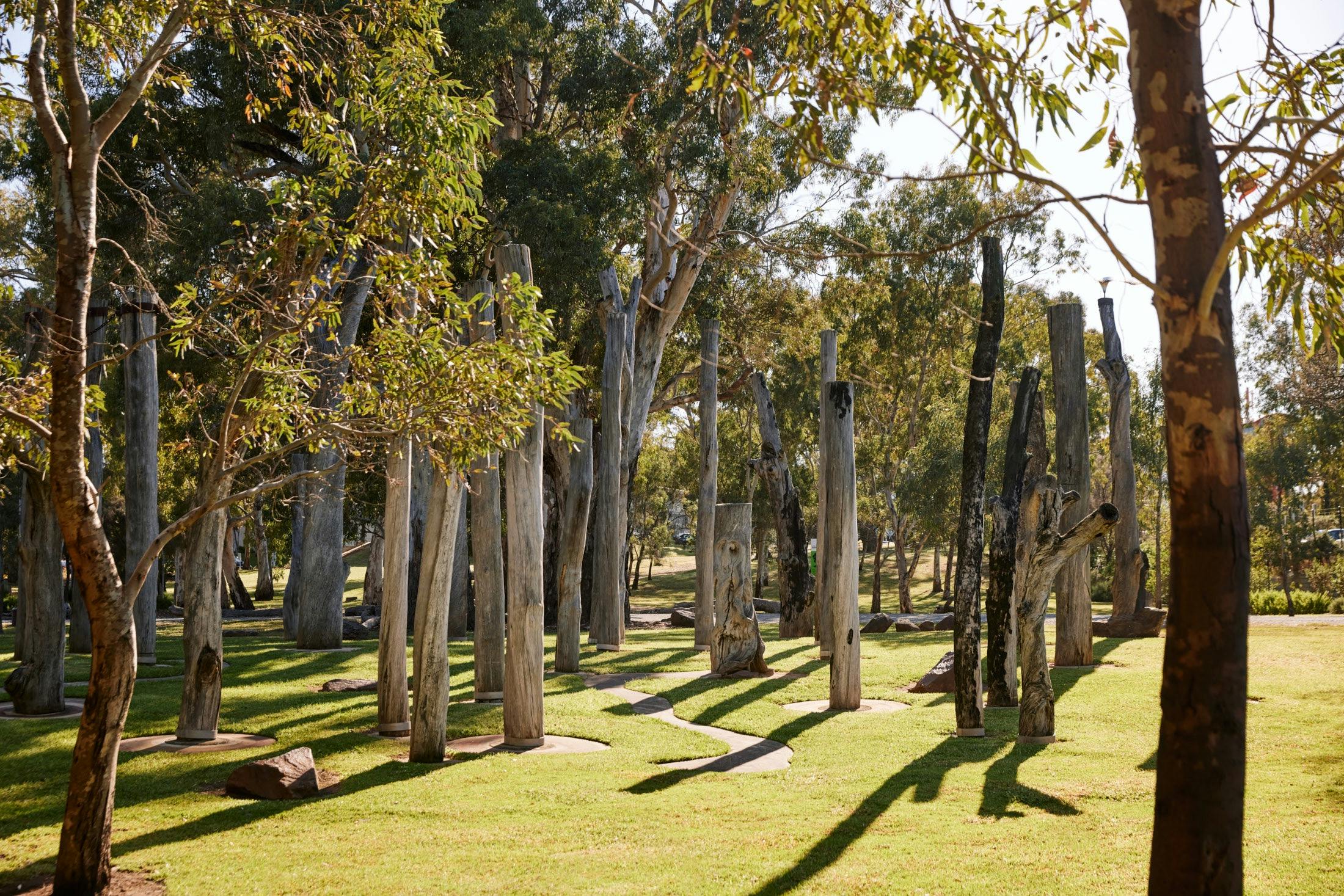 Art piece at the Warriparinga Wetlands