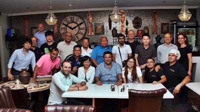 Group of people smiling at the camera