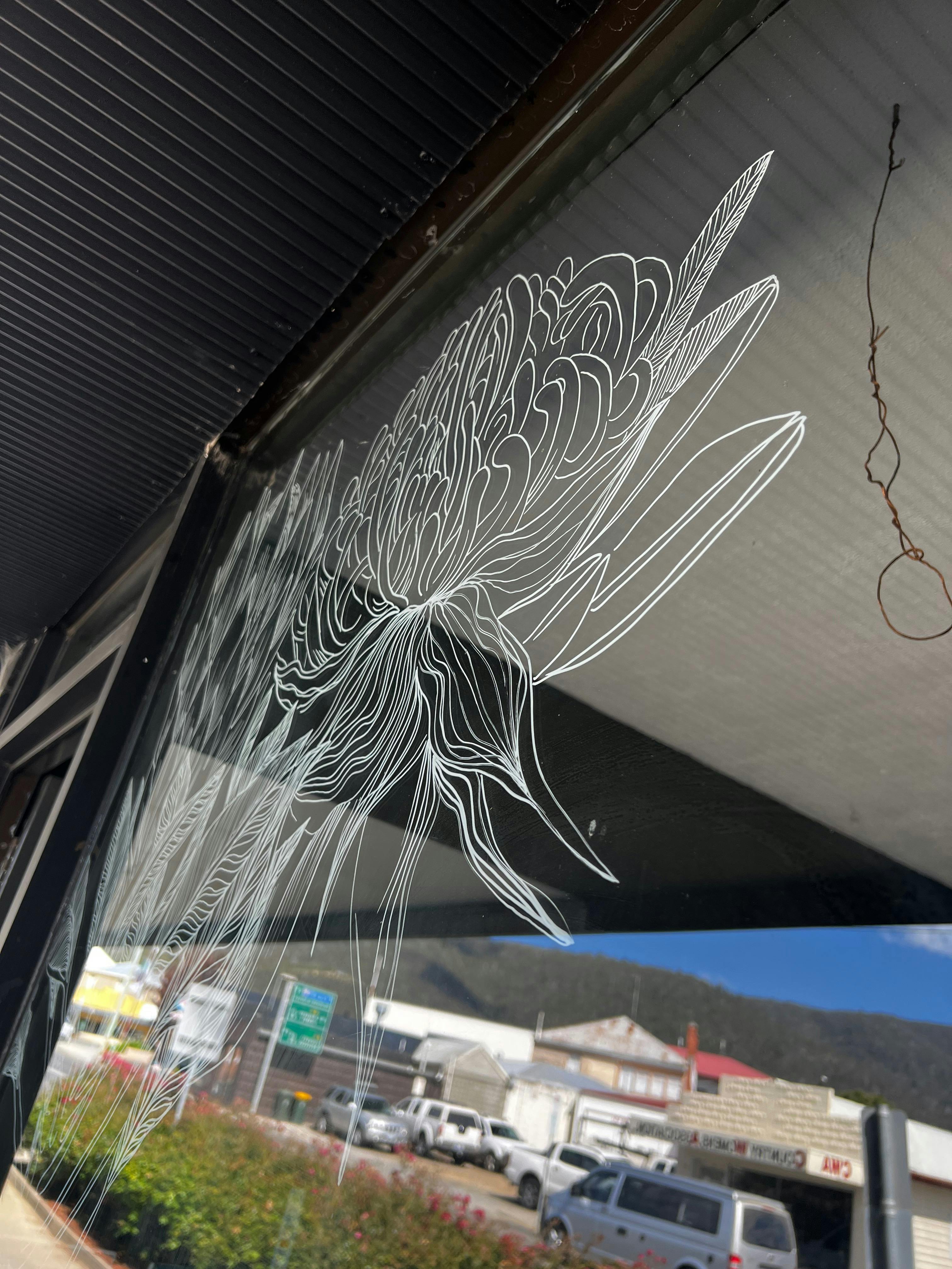 Art of on our windows by a local artist