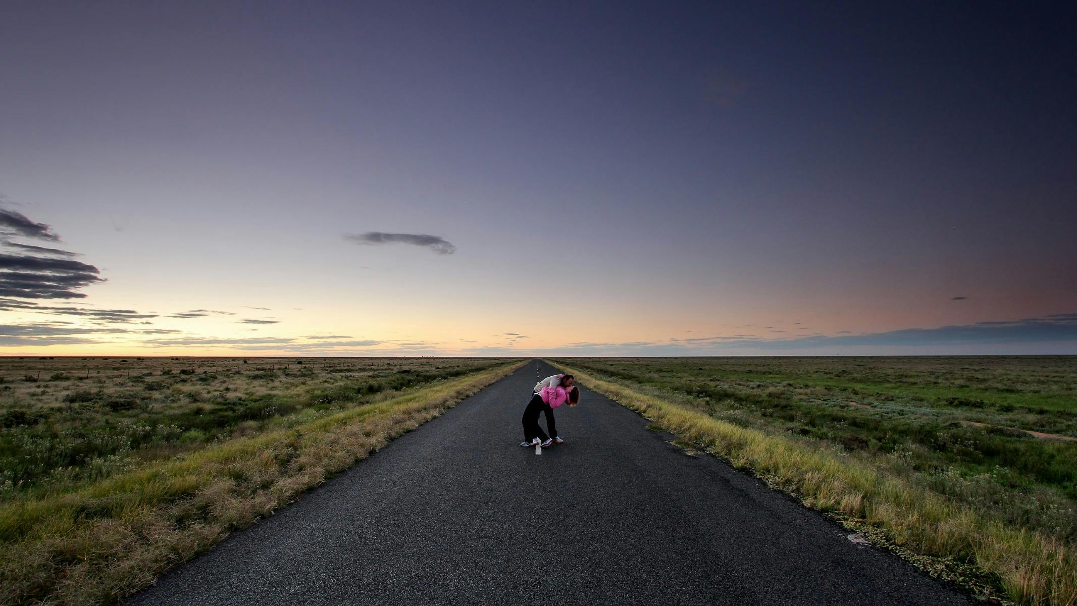 couple at sunset viewing area