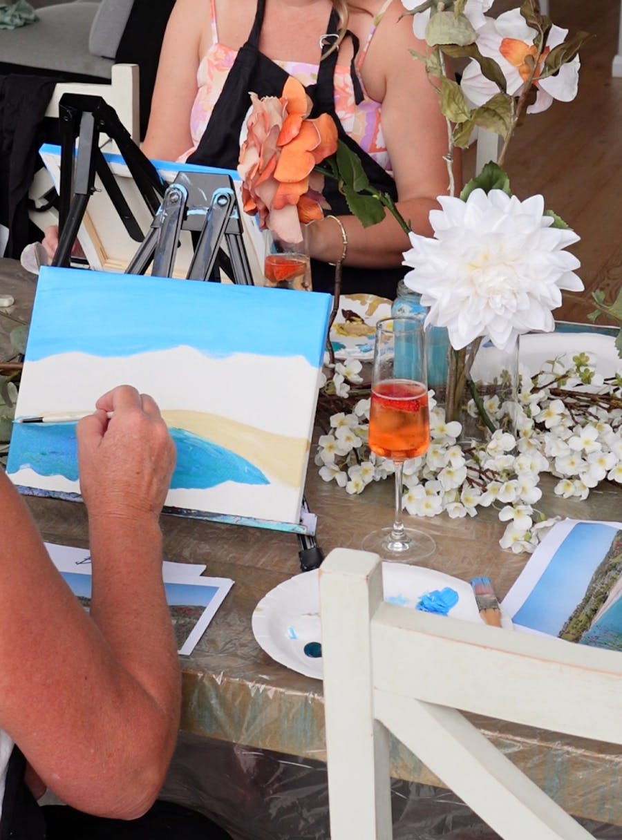 All inclusive, local, bouquet, Paint and Sip, Hens Celebration, Painting Workshop, Group Event,Bride