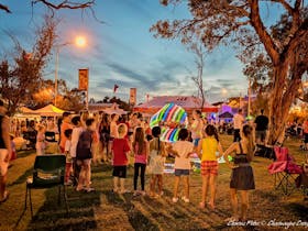 Performers at sunset