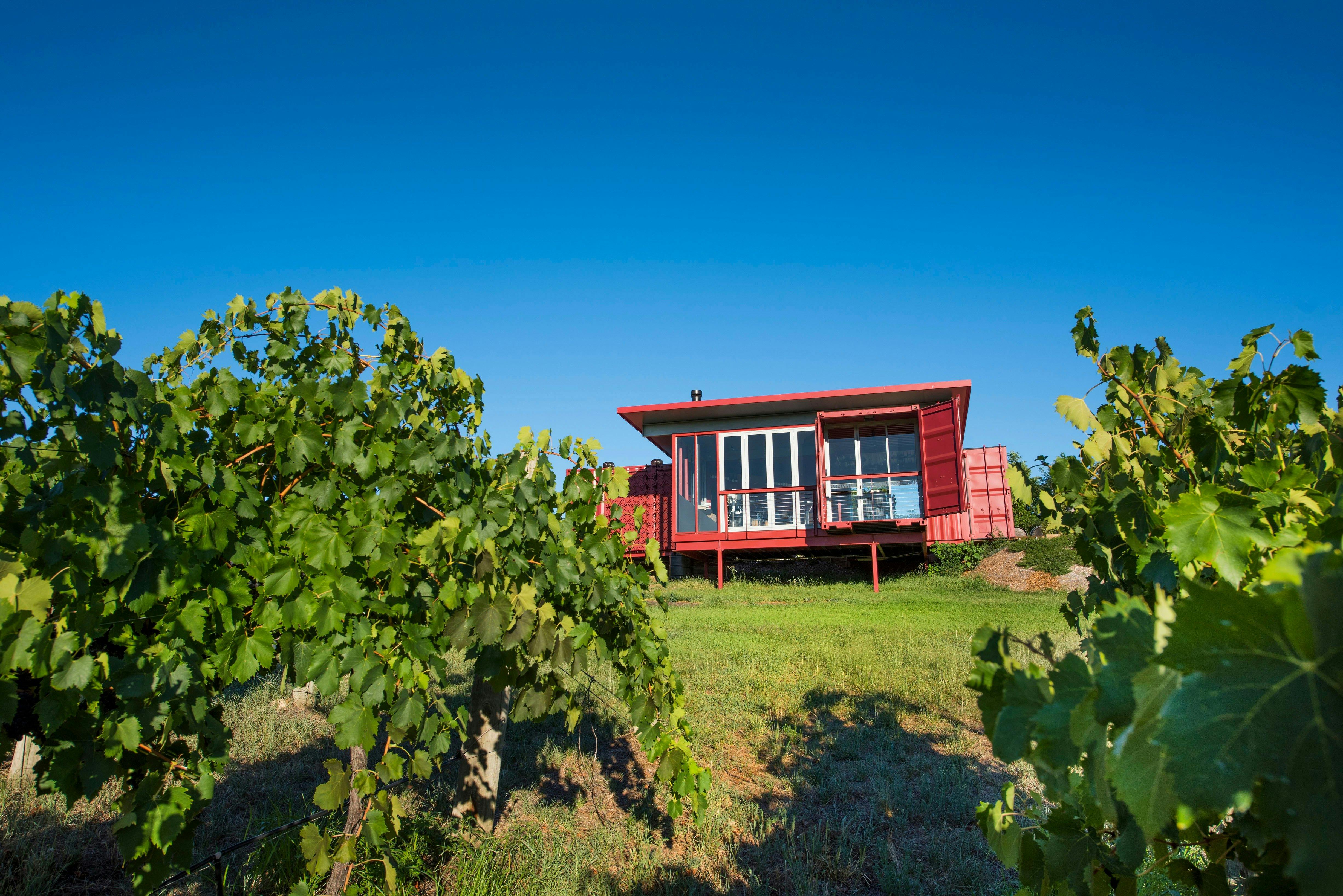 Unusual use of shipping containers provide a great spot to taste First Ridge Wines